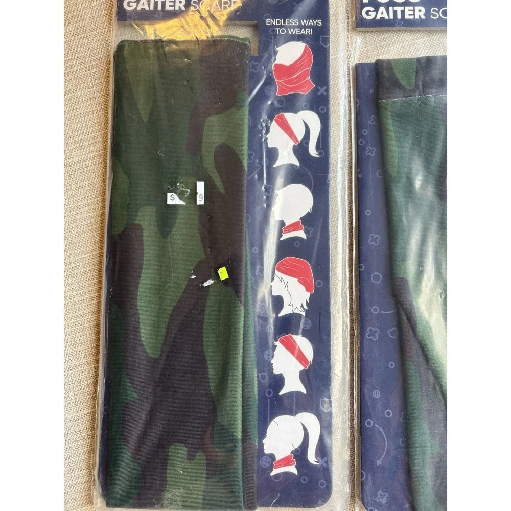 LOT OF 4 - FOCO Lightweight Camo Gaiter Scarf -‎ Hunting - Fishing - Everday Use